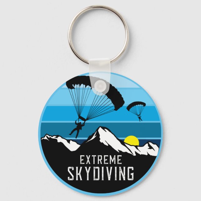 Extreme Skydiving Fallskärm Sports Nyckelring (Framsida)
