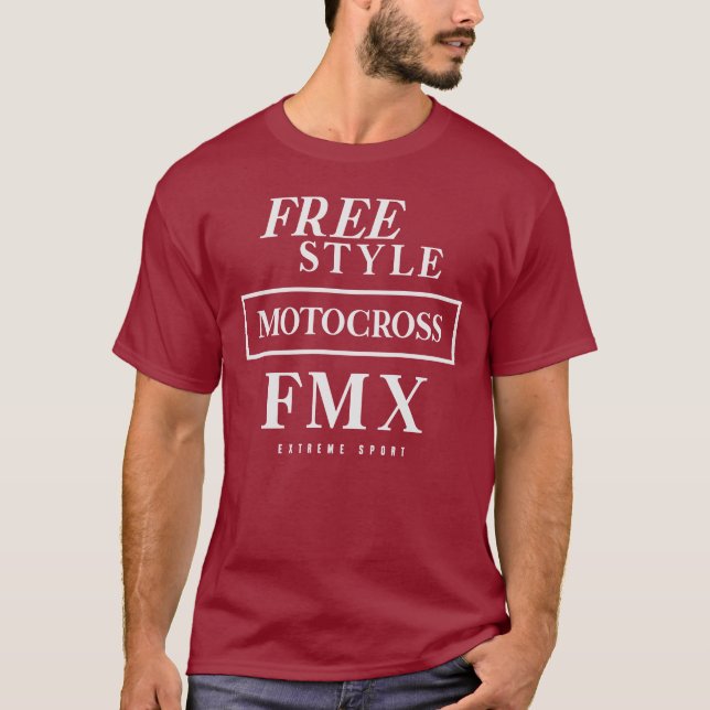 Extreme Sport Freestyle Motocross FMX T Shirt (Framsida)