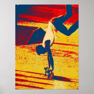 Extreme Sports Freestyle Skateboard Trick Poster