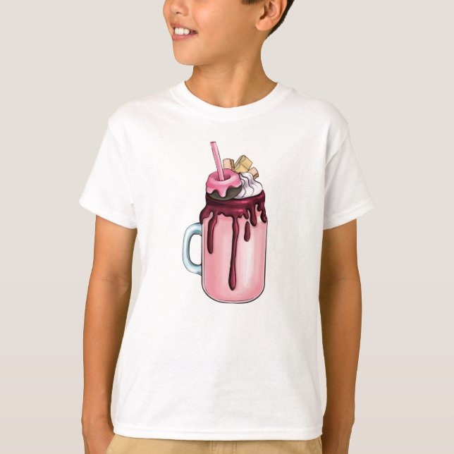 Extreme Strawberry Milkshake T Shirt (Framsida)