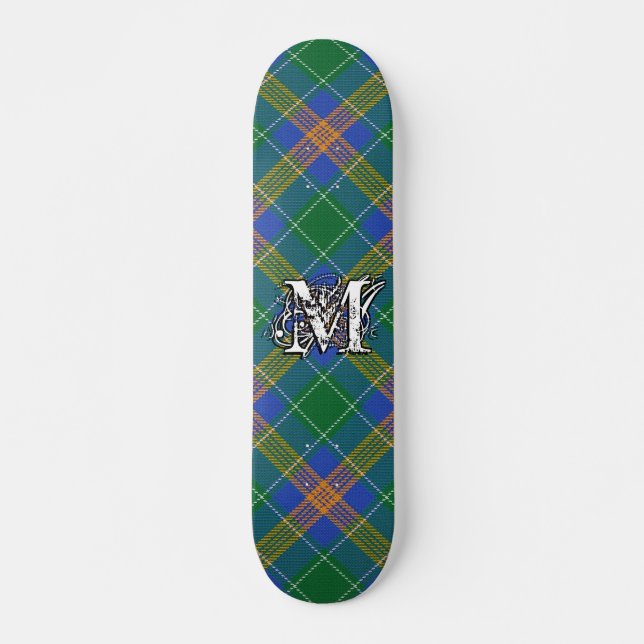Extreme Tartan Irish Klan MacAuliffe McAuliffe Mini Skateboard Bräda 18,5 Cm (Framsida)