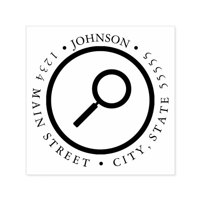 Extremiseringsetikett för enkelt förstoringsglas självfärgande stämpel (Design)