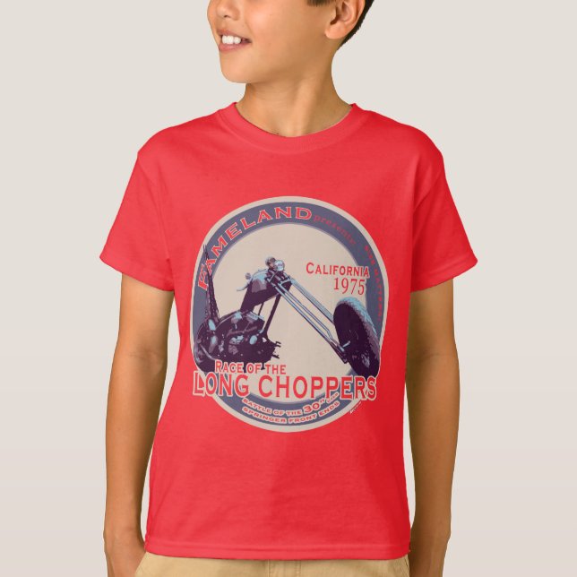 Extremt lång Vintage med motorcykel Tee (Framsida)