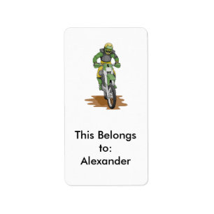 Extremt motorcyklar adressetikett
