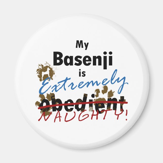 Extremt Naughty Basenji Magnet (Framsidan)