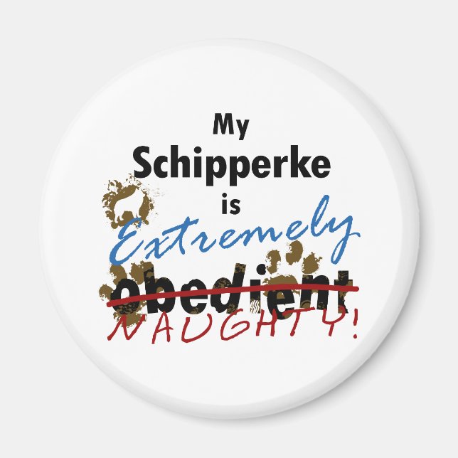 Extremt Naughty Schipperke Magnet (Framsidan)