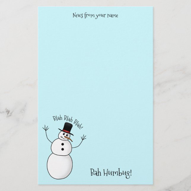 Extremt oförskämd snögubbe brevpapper (Framsida)
