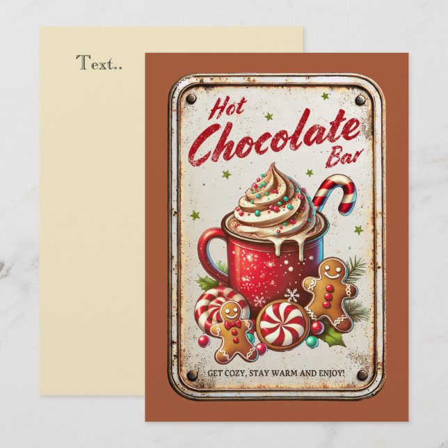 Extremt rustik chokladbarer Cool jul Julkort (Fram/baksida)