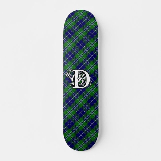 Extremt Skotsk Tartan Clan Douglas Monogram Mini Skateboard Bräda 18,5 Cm (Framsida)