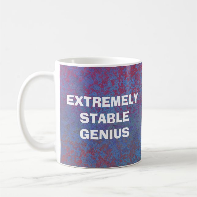 Extremt stabil Genius Donald Trump Funny Quote Kaffemugg (Vänster)