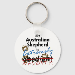 Extremt stygg australian shepherd nyckelring