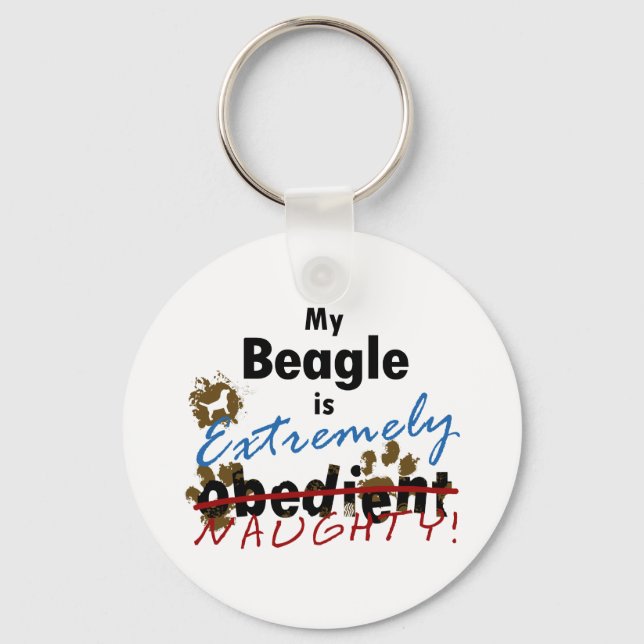 Extremt stygt Beagle Nyckelring (Framsida)