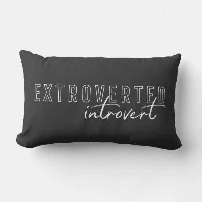 Extroverterad introduvert Personality Funny Lumbarkudde (Framsida)