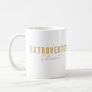 Extroverterad introduvert Roligt Typography Art Kaffemugg