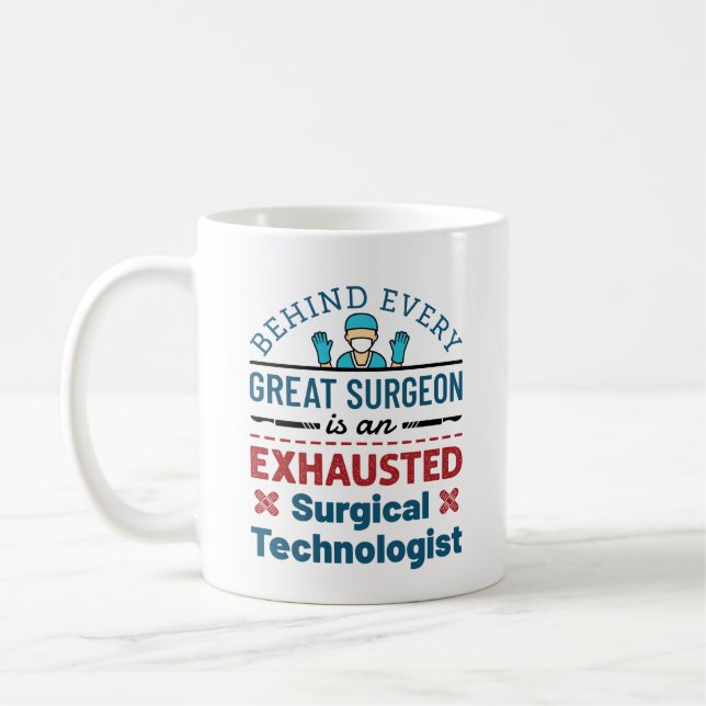 Extruderad kirurgisk teknolog Funny SCrub Tech Kaffemugg (Vänster)