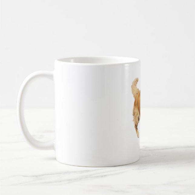 Exuberant Golden Retriever Playtime - Dynamic Hund Kaffemugg (Vänster)