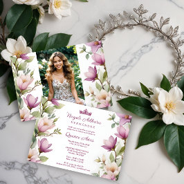 Exuberant Lovely Spring Magnolia Frame Garlands  Inbjudningar