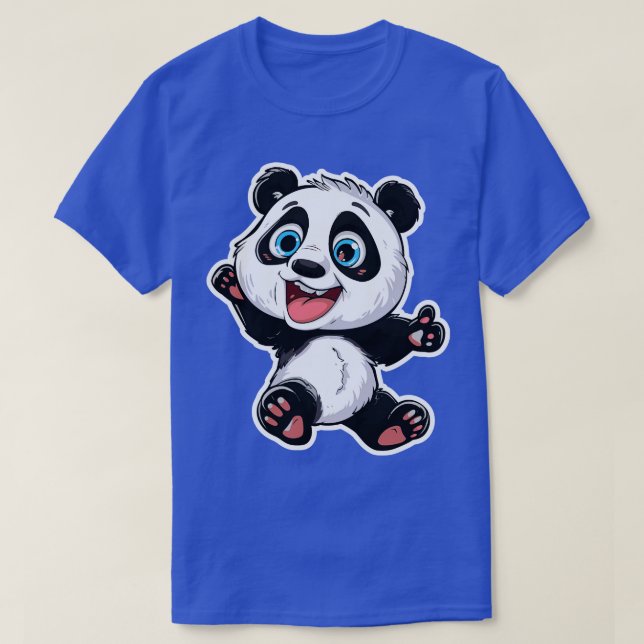Exuberant Panda Buddy Sticker 3 T Shirt (Design framsida)