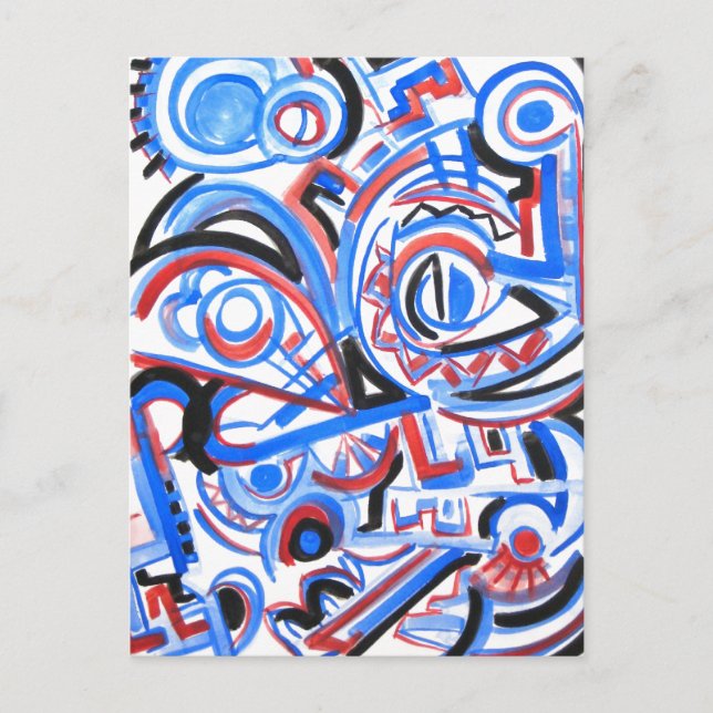 Exuberant Singing - Abstrakt Art Postcard Vykort (Framsida)