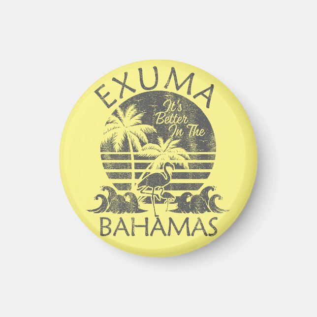 Exuma Bahamas Magnet Vacation Cruise Retro Beach (Framsidan)