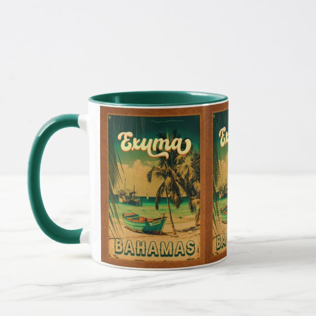Exuma Bahamas Vintage Beach Souvenirs Mugg (Vänster)