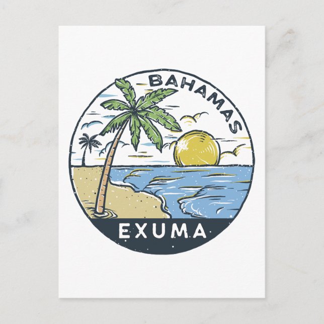 Exuma Bahamas Vintage Vykort (Framsida)