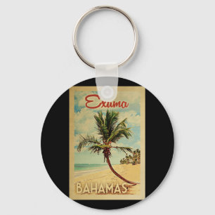Exuma palmträdvintage resor nyckelring