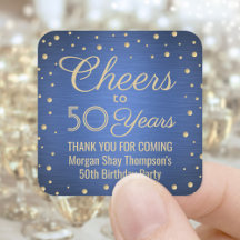 EY Birthday Cheers Brushed Blue och Guld Confetti