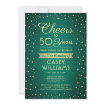 EY Birthday Cheers Brushed Grönt & Guld Confetti