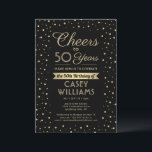 EY Birthday Cheers Elegant Black & Guld Confetti Inbjudningar<br><div class="desc">Familjen Inbjudan och vänner till en elegant-födelsedagsfirande med anpassningsbar svarta och guld-inbjudningar. Alla formuleringar i den här mallen (inklusive "Cheers to 50 Years") har skapats för en 50-årsdag, men är enkla att anpassa för varje år eller händelsetyp. Utformningen har moderna glitterkonfektutter, kalligrafi av snyggtar och klassisk vintage-konsthändelsetyp. Observera att guld...</div>