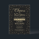 EY Birthday Cheers Elegant Black & Guld Confetti Inbjudningar<br><div class="desc">Familjen Inbjudan och vänner till en elegant-födelsedagsfirande med anpassningsbar svarta och guld-inbjudningar. Alla formuleringar i den här mallen (inklusive "Cheers to 50 Years") har skapats för en 50-årsdag, men är enkla att anpassa för varje år eller händelsetyp. Utformningen har moderna glitterkonfektutter, kalligrafi av snyggtar och klassisk vintage-konsthändelsetyp. Observera att guld...</div>