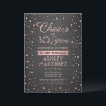 EY Birthday Cheers Rosa Confetti Black Chalkboard Inbjudningar<br><div class="desc">Inbjudan familj och vänner till en elegant-födelsedagsfirande för henne med anpassningsbar rosa och svart partiinbjudningar. Alla formuleringar i den här mallen (inklusive "Cheers to 30 Years") har skapats för ett 30års födelsedag, men är enkla att anpassa för varje år eller händelsetyp. Utformningen har en modern glittery faux ro guld-folie konetti-punkter...</div>