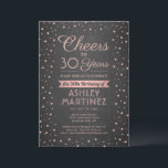EY Birthday Cheers Rosa Confetti Black Chalkboard Inbjudningar<br><div class="desc">Inbjudan familj och vänner till en elegant-födelsedagsfirande för henne med anpassningsbar rosa och svart partiinbjudningar. Alla formuleringar i den här mallen (inklusive "Cheers to 30 Years") har skapats för ett 30års födelsedag, men är enkla att anpassa för varje år eller händelsetyp. Utformningen har en modern glittery faux ro guld-folie konetti-punkter...</div>