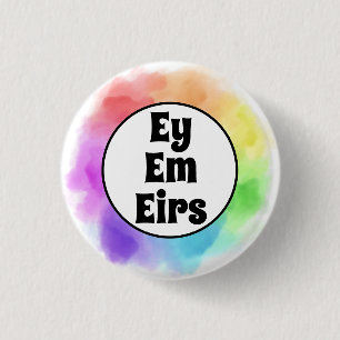 Ey Em Eirs Pronouns i vattenfärgscirkel Knapp