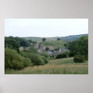 Eyam den historiska epidemibyn i Derbyshire Poster