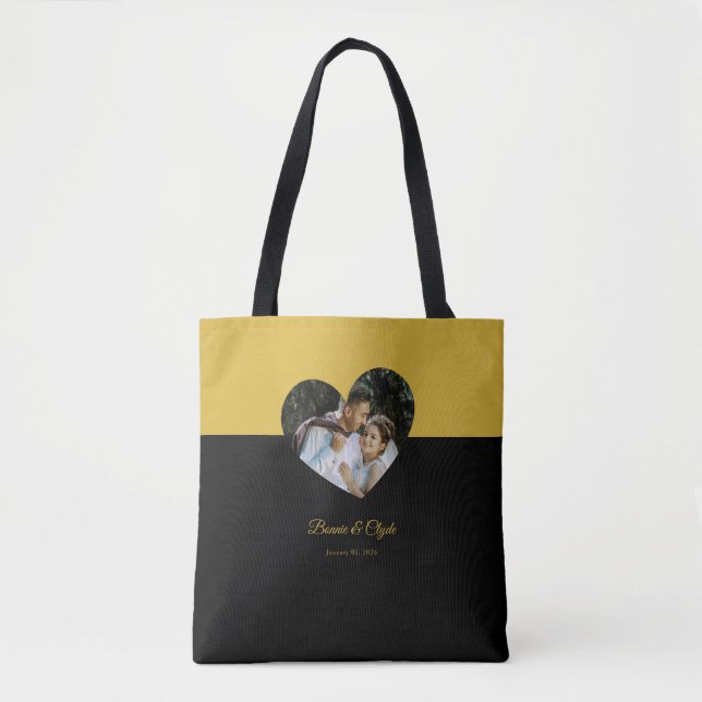 Eye-casing Heart Couple Gold and Black Tygkasse (Framsida)