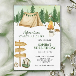 Eye catching birthday Invitation in camping vibe  Inbjudningar