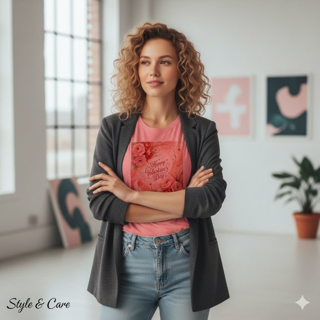 Eye Catching Happy Valentines Day T Shirt (Eye Catching Happy Valentines Day Tri-Blend Shirt)