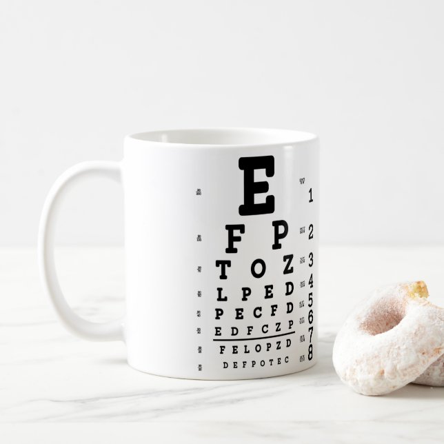 Eye Chart Optometrist Kaffemugg (Med munk)