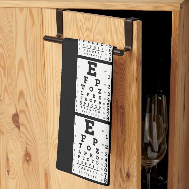 Eye Chart Optometrist Kökshandduk (Thirds Fold)