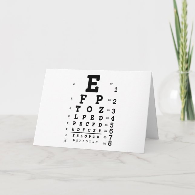 Eye Chart Optometrist Kort (Framsida)