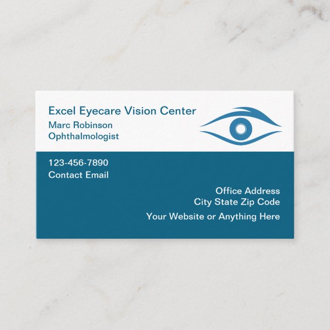 Eye Doctor Ophthalmologist Vision Visitkort (Framsida)