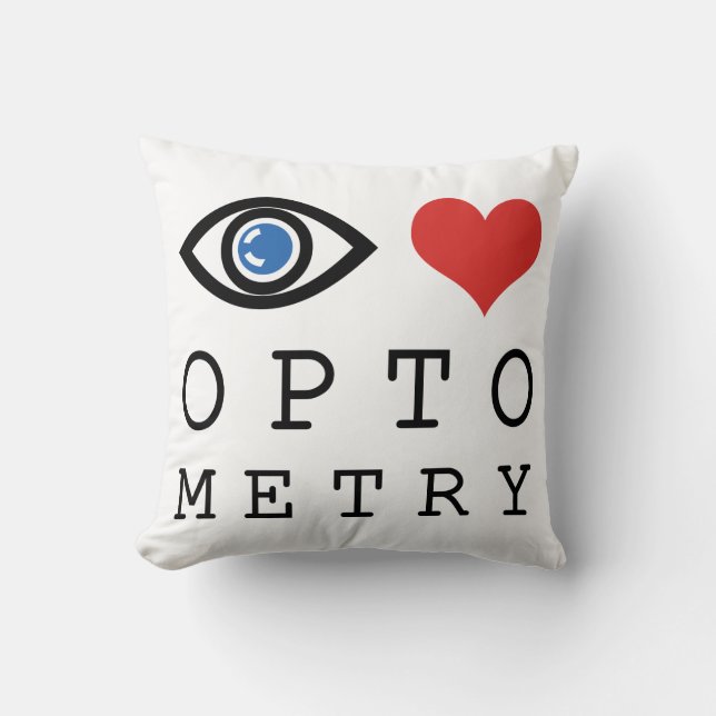 Eye Love Heart Optometri - Optiker Ögon Diagram Kudde (Framsida)