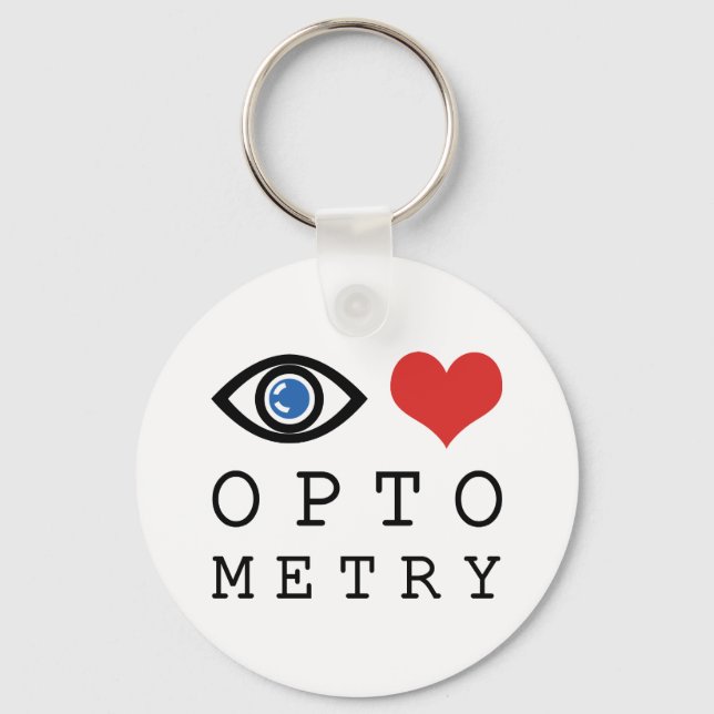 Eye Love Heart Optometri - Optiker Ögon Diagram Nyckelring (Framsida)
