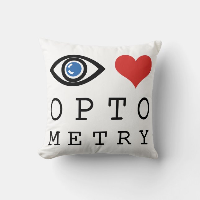 Eye Love Heart Optometri - Optiker Ögonkort Kudde (Framsida)