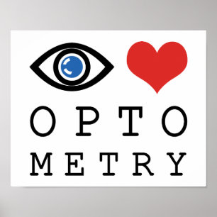 Eye Love Heart Optometri - Optiker Ögonkort Poster
