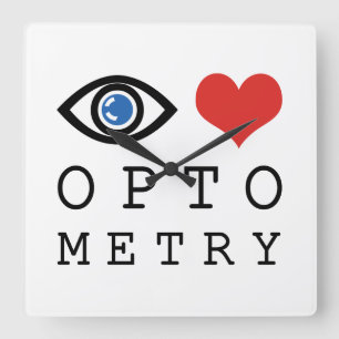 Eye Love Heart Optometry - Optiker ögon diagram Fyrkantig Klocka