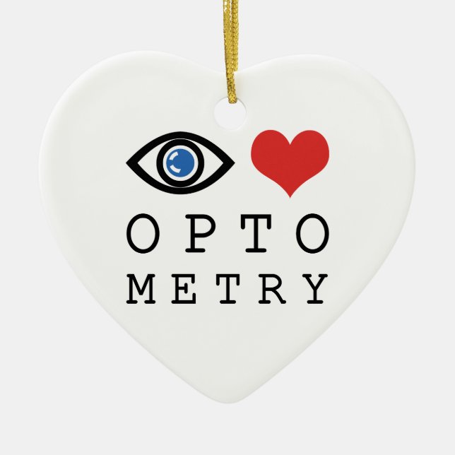 Eye Love Heart Optometry - Optiker ögon diagram Julgransprydnad Keramik (Framsidan)