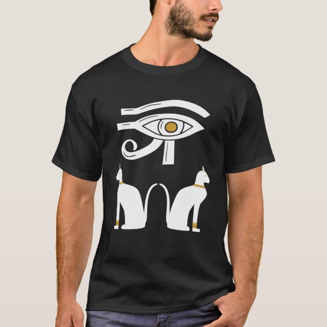 Eye Of Horus Ancient Egyptian Cat Mythology Symbol T Shirt (Framsida)