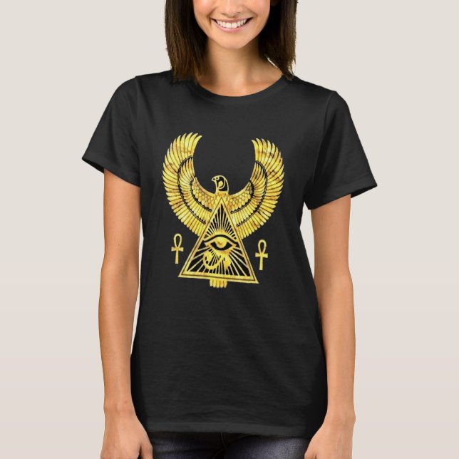 Eye of Horus Egyptian Symbol And The pyramid eye o T Shirt (Framsida)